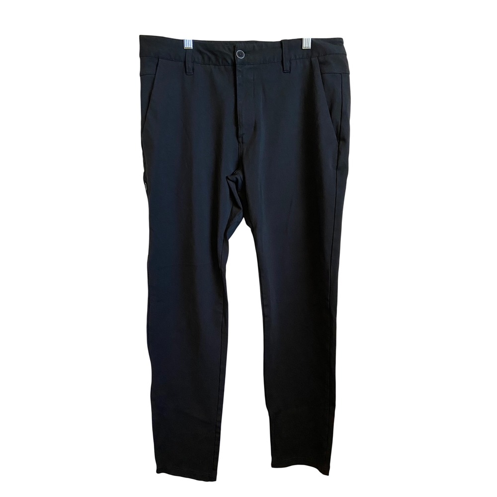 BYLT Everyday Pant 2.0 Mens Black Slim Straight Stretch Chino Trousers Size L